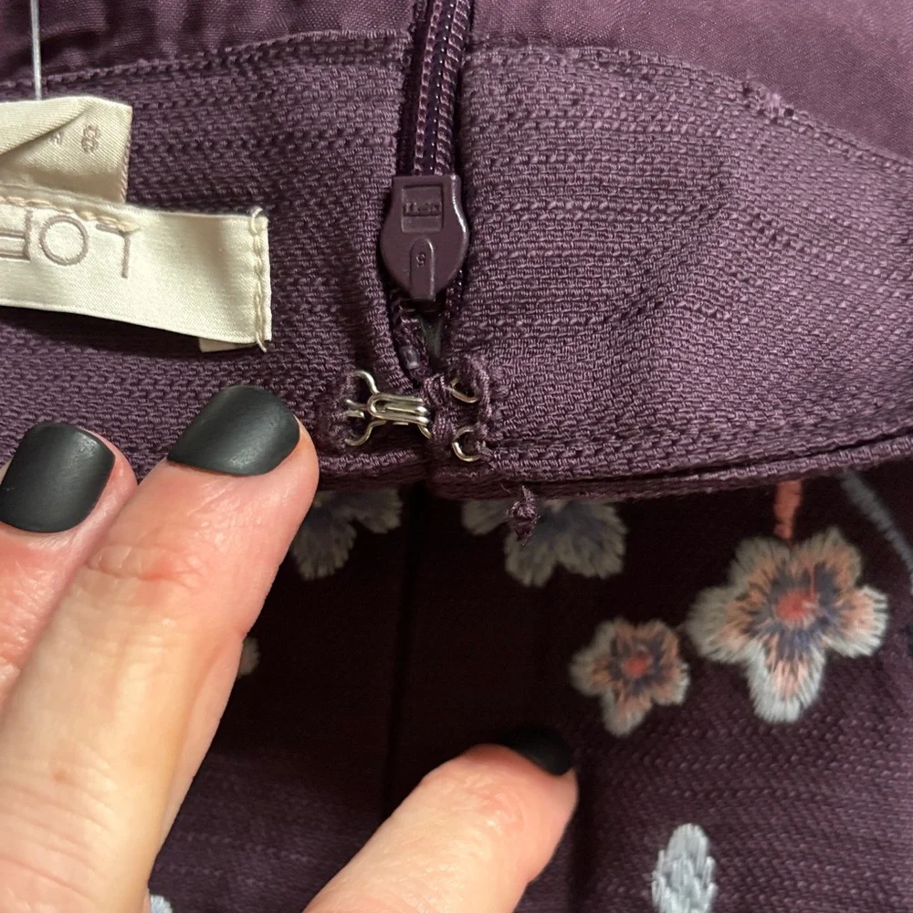 NWT LOFT Floral Embroidered Mini Skirt